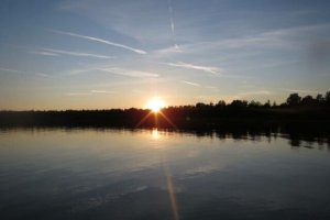 Sörbostrands camping solnedgång över Vänern